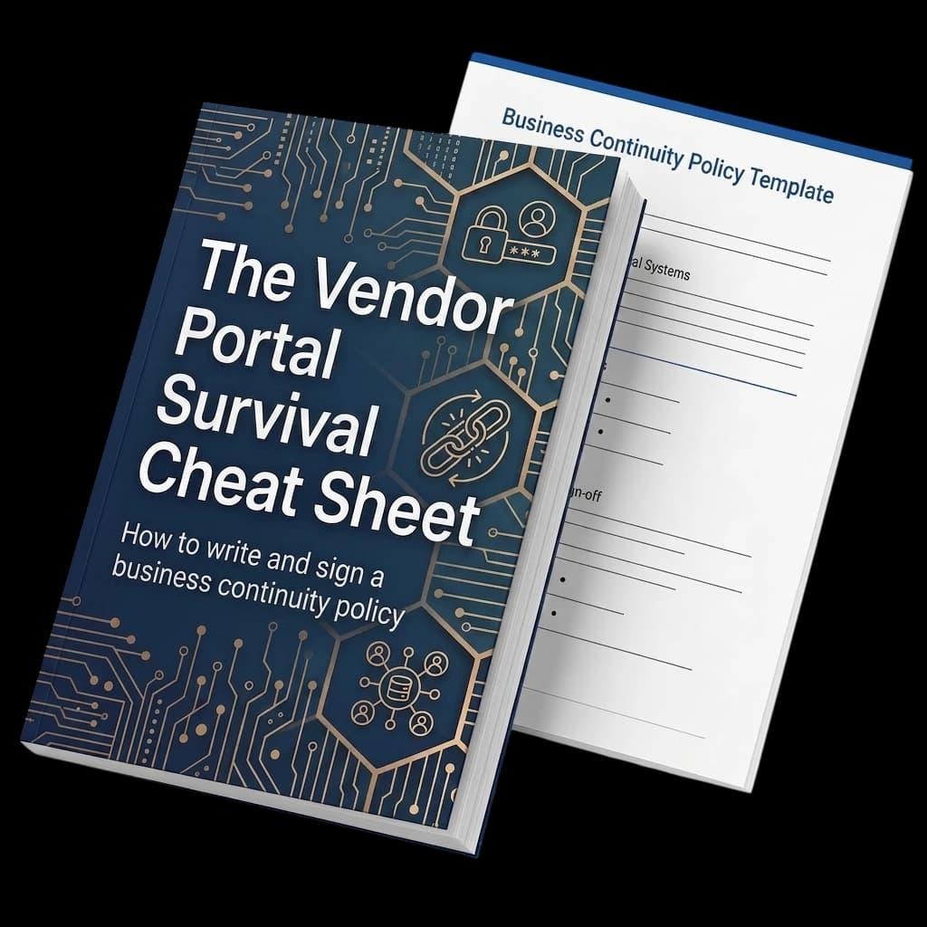 The Vendor Portal Survival Cheat Sheet and Business Continuity Policy template