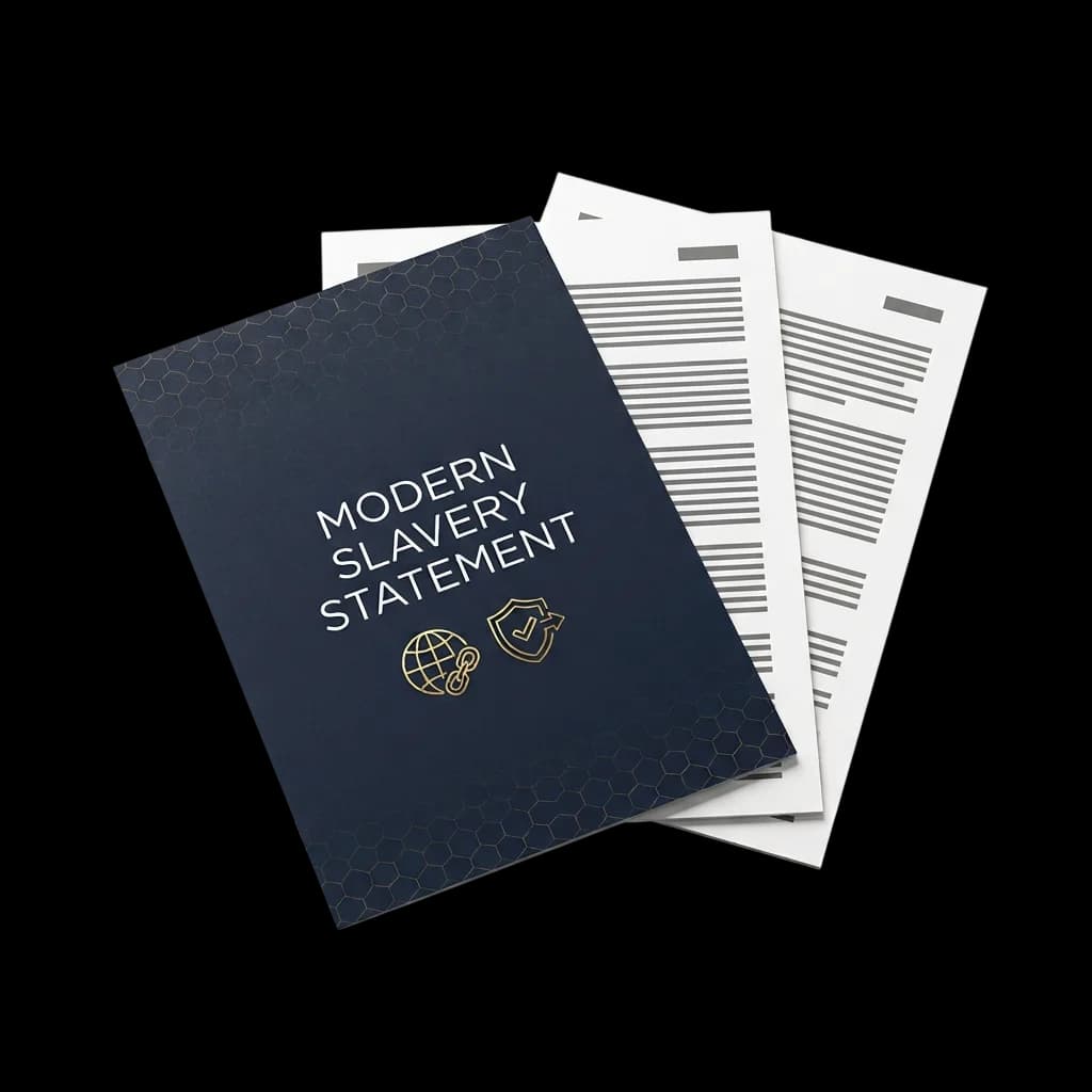 A three-page Modern Slavery Statement, written and ready to upload